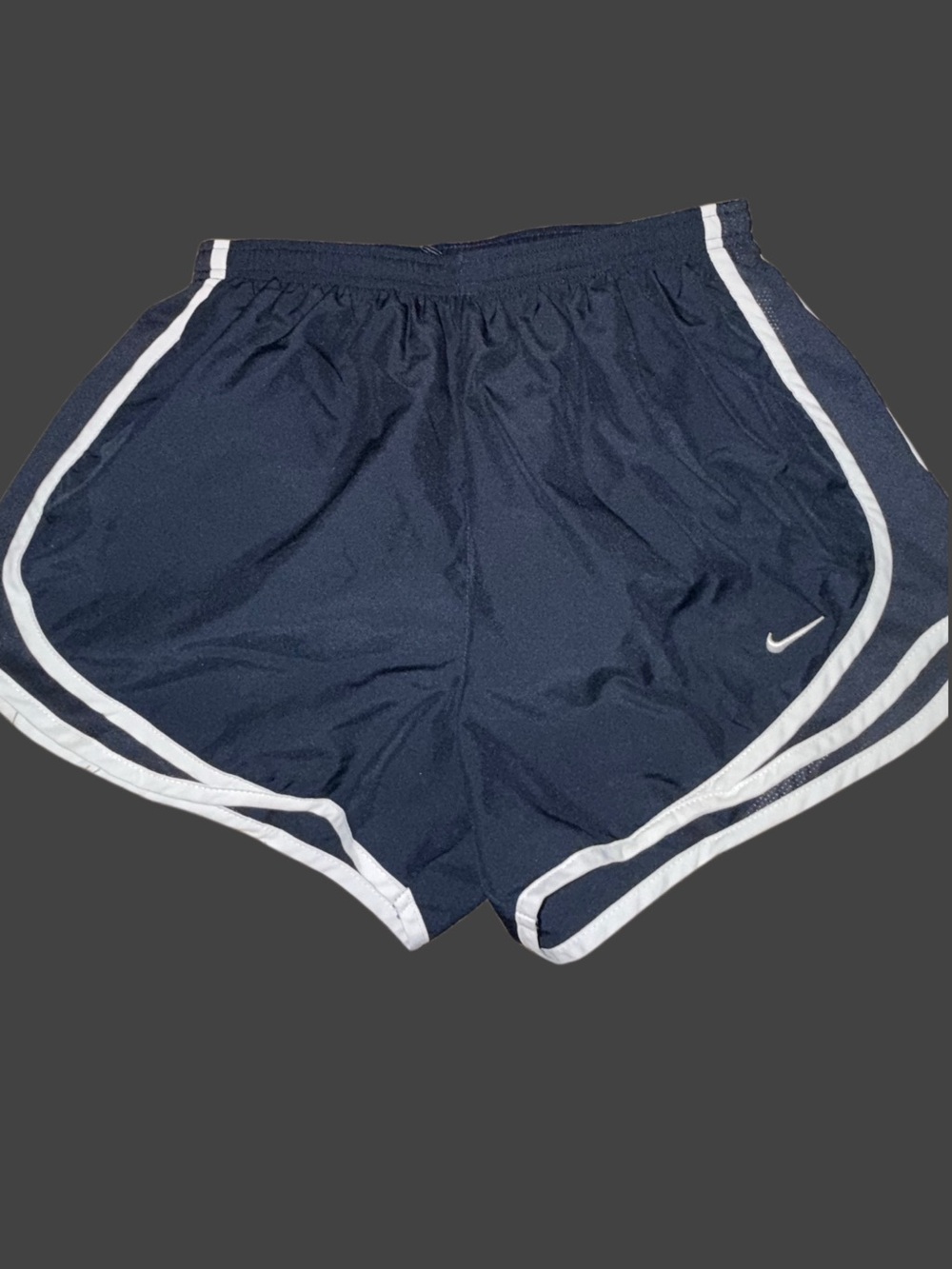 Nike Women’s Navy Athletic Running Shorts with White Piping